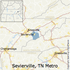 Sevierville,Tennessee Metro Area Map