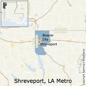 Shreveport-Bossier_City,Louisiana Metro Area Map
