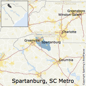 Spartanburg,South Carolina Metro Area Map