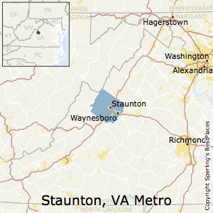 Staunton-Waynesboro,Virginia Metro Area Map