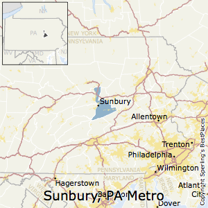Sunbury,Pennsylvania Metro Area Map