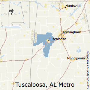 Tuscaloosa,Alabama Metro Area Map