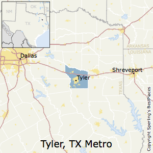 Tyler,Texas Metro Area Map