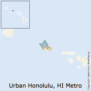 Honolulu,Hawaii Metro Area Map
