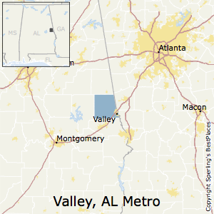 Valley,Alabama Metro Area Map