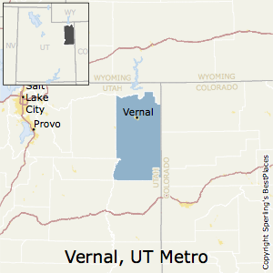 Vernal,Utah Metro Area Map