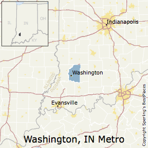 Washington,Indiana Metro Area Map