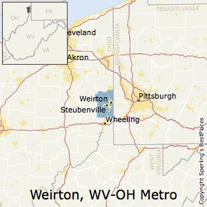 Weirton-Steubenville,West Virginia Metro Area Map