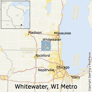 Whitewater-Elkhorn,Wisconsin Metro Area Map
