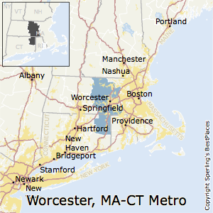 Worcester,Massachusetts Metro Area Map