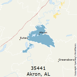 Akron,Alabama County Map