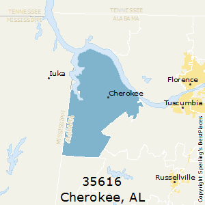 Cherokee,Alabama County Map