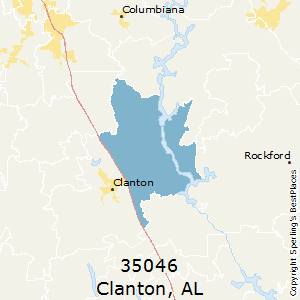 Clanton,Alabama County Map