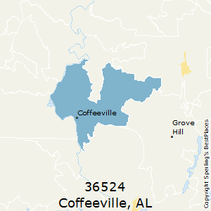 Coffeeville,Alabama County Map