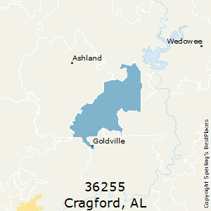 Cragford,Alabama County Map
