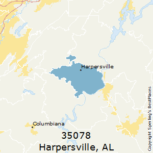 Harpersville,Alabama County Map