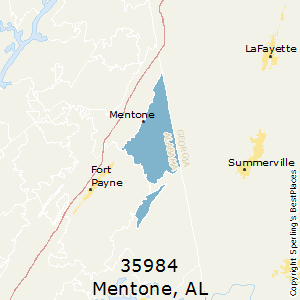 Mentone,Alabama County Map