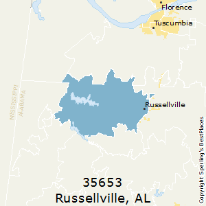Russellville,Alabama County Map