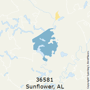 Sunflower,Alabama County Map