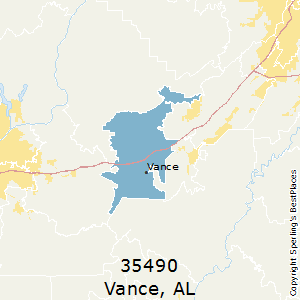 Vance,Alabama County Map