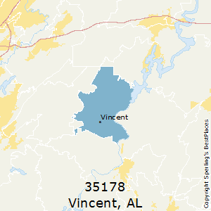 Vincent,Alabama County Map