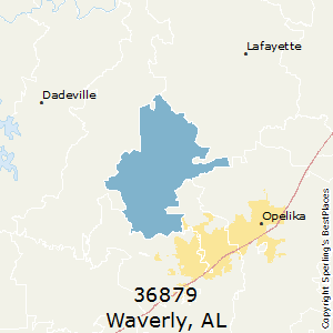Waverly,Alabama County Map