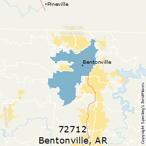 Bentonville,Arkansas County Map