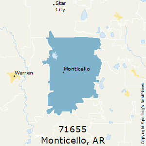 Monticello,Arkansas County Map