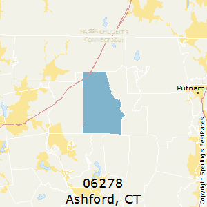 Ashford,Connecticut County Map