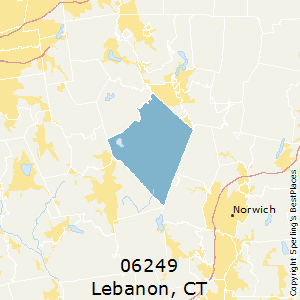 Lebanon,Connecticut County Map