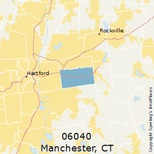 Manchester,Connecticut(06040) Zip Code Map