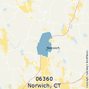 Norwich,Connecticut County Map