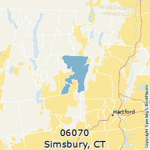 Simsbury,Connecticut County Map