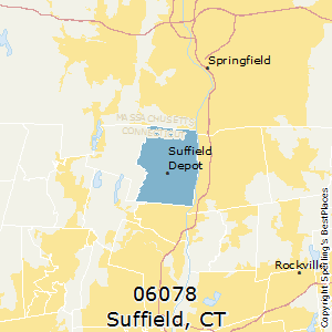 Suffield,Connecticut County Map
