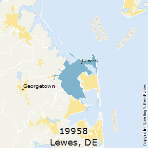 Lewes,Delaware(19958) Zip Code Map