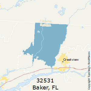 Baker,Florida County Map