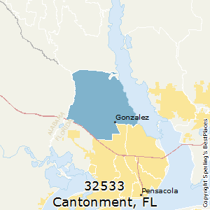 Cantonment,Florida County Map