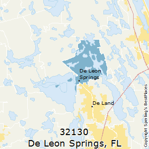 De_Leon_Springs,Florida County Map