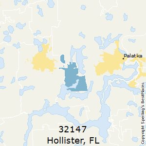 Hollister,Florida County Map