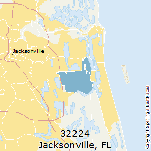 Jacksonville,Florida County Map