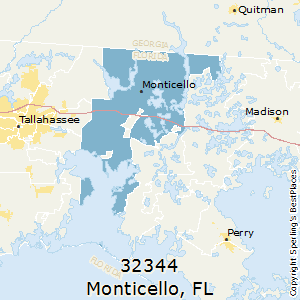 Monticello,Florida County Map