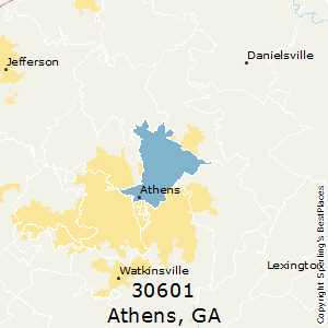 Athens,Georgia County Map