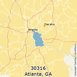 Atlanta,Georgia(30316) Zip Code Map