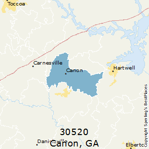 Canon,Georgia County Map