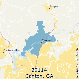 Canton,Georgia County Map