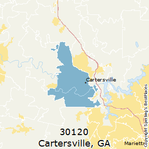 Cartersville,Georgia(30120) Zip Code Map