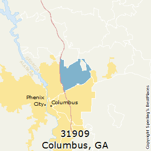 Columbus,Georgia County Map