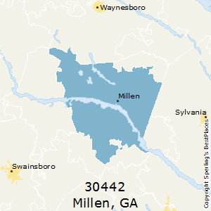 Millen,Georgia County Map
