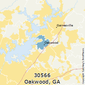 Oakwood,Georgia County Map