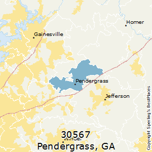 Pendergrass,Georgia County Map